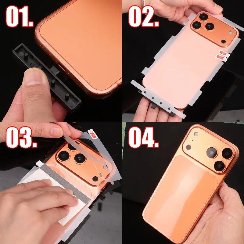 Película Traseira Mate para iPhone 17 16 15 14 13 12 11 Pro Max