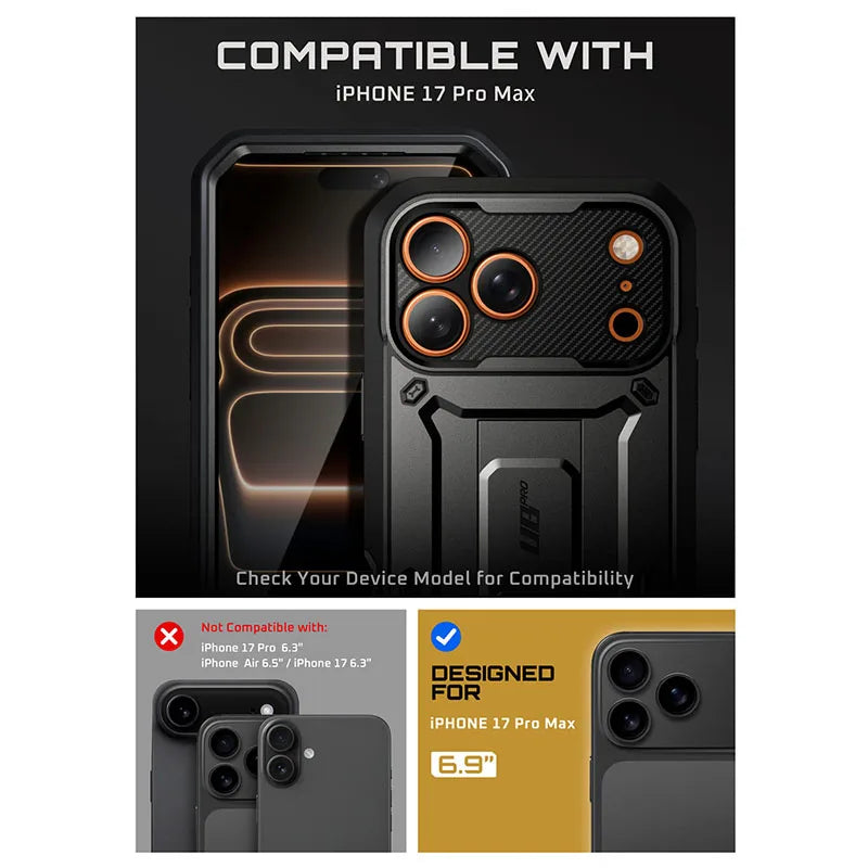 Capa Robusta SUPCASE UB Pro para iPhone 17 Pro Max com Proteção de Ecrã Integrada