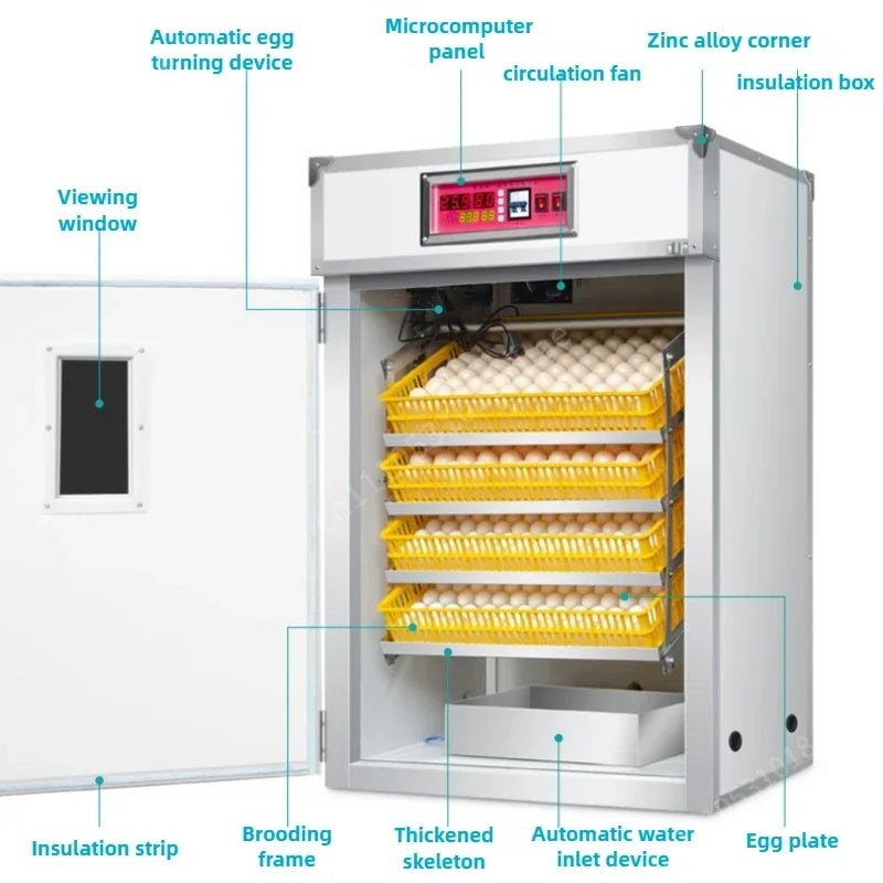 Fully Automatic Commercial Incubator Large Eggs Hatching Machine 352-1584 Hatching Reptile Ducks Reptile Pigeons Bird Quail Eggs