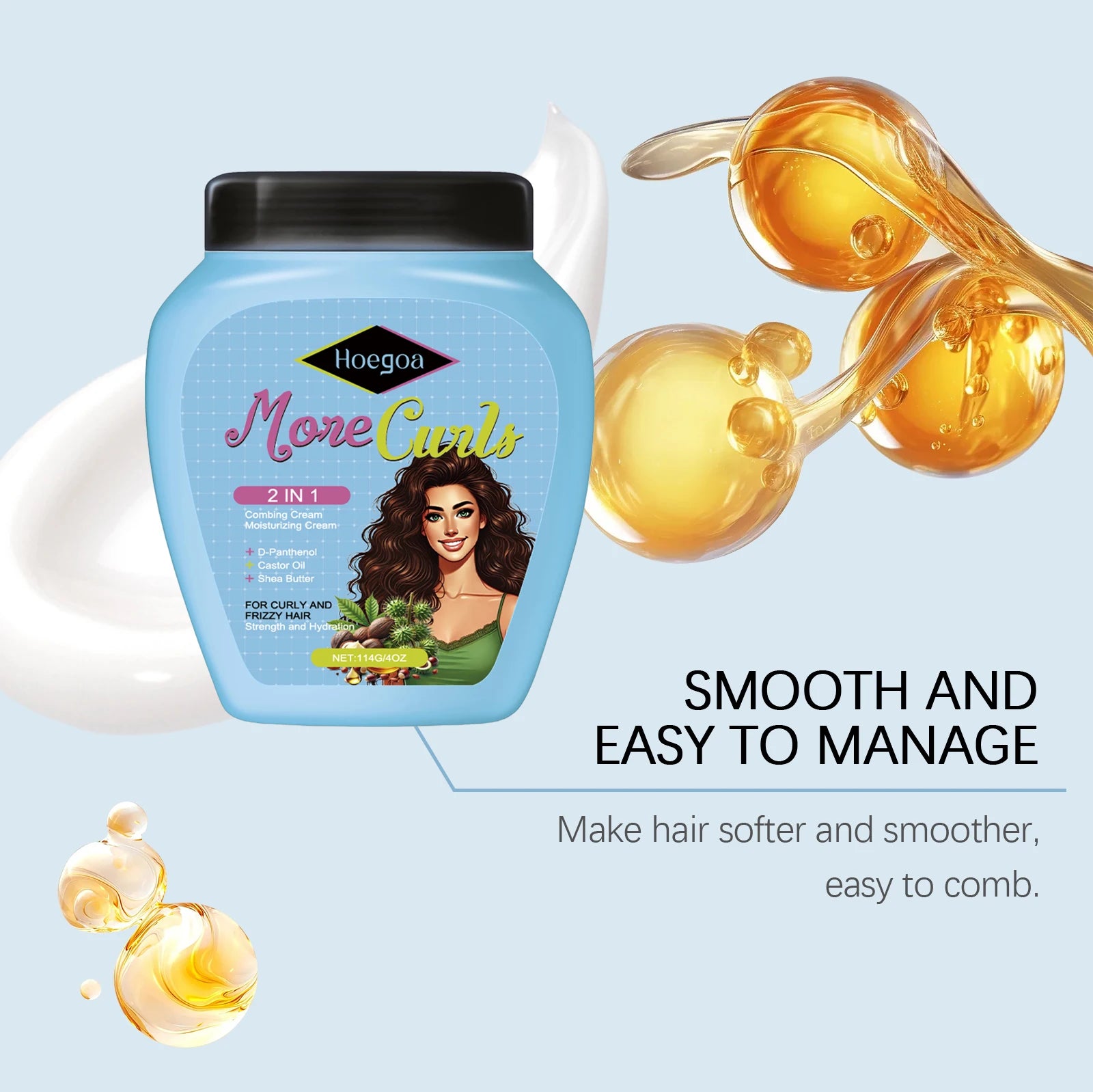 Creme Condicionador Leave-In para Cabelo Encaracolado e Seco — Anti-Frizz