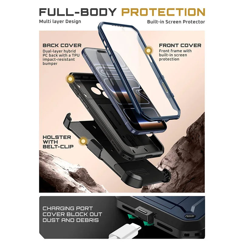 Capa Robusta SUPCASE UB Pro para iPhone 17 Pro Max com Proteção de Ecrã Integrada