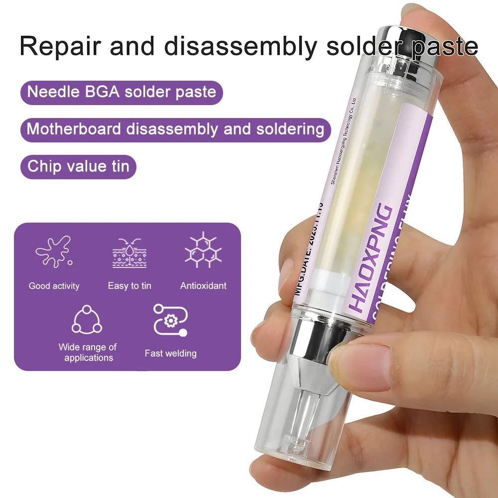 Press type BGA solder paste for mobile phone maintenance and disassembly,lead-free and halogen-free soldering flux,soldering oil