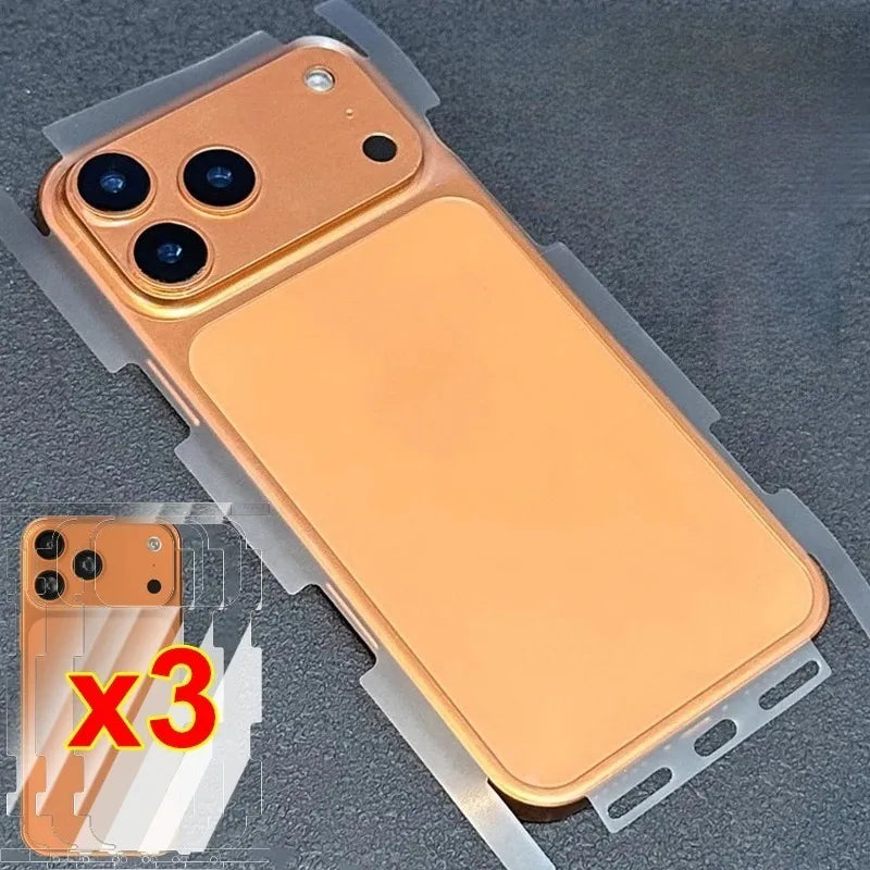 Película Traseira Mate para iPhone 17 16 15 14 13 12 11 Pro Max