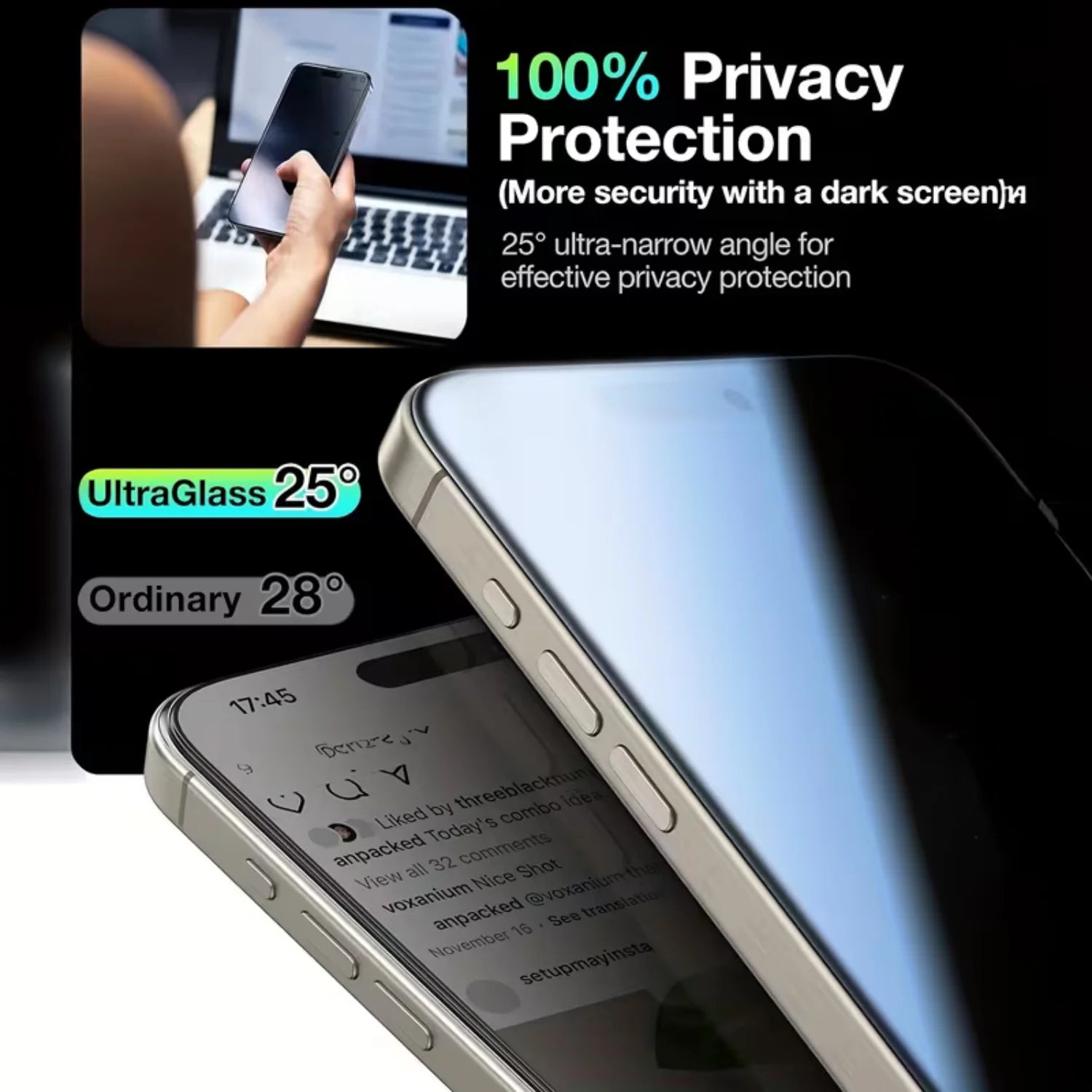 Pack 3 Películas de Privacidade Anti-Espião para iPhone 17 16 15 14 13 12 11