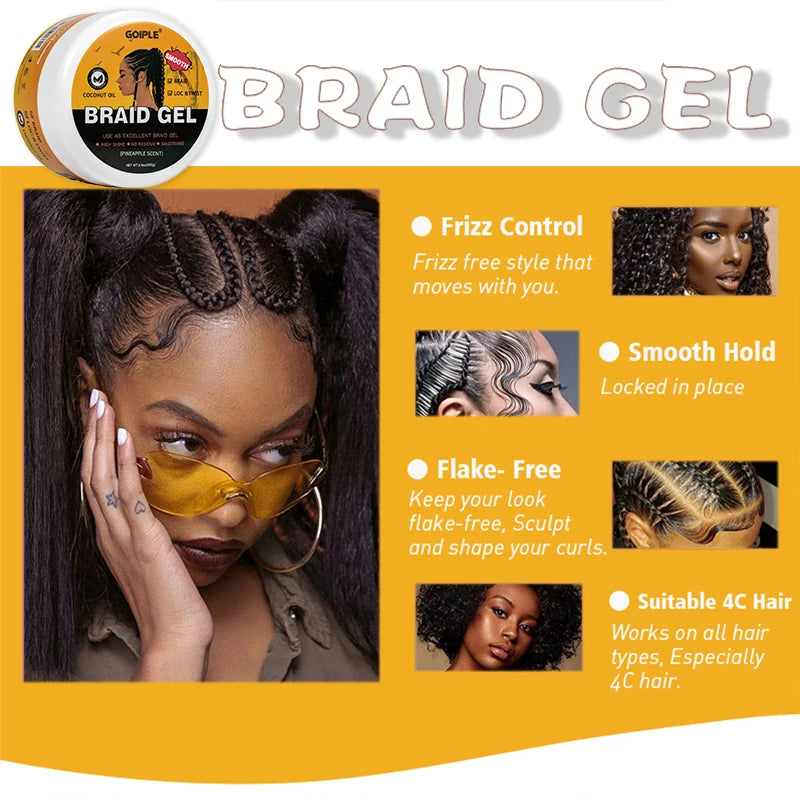 Cera Modeladora para Cabelo — Controlo de Bordos e Gel para Tranças