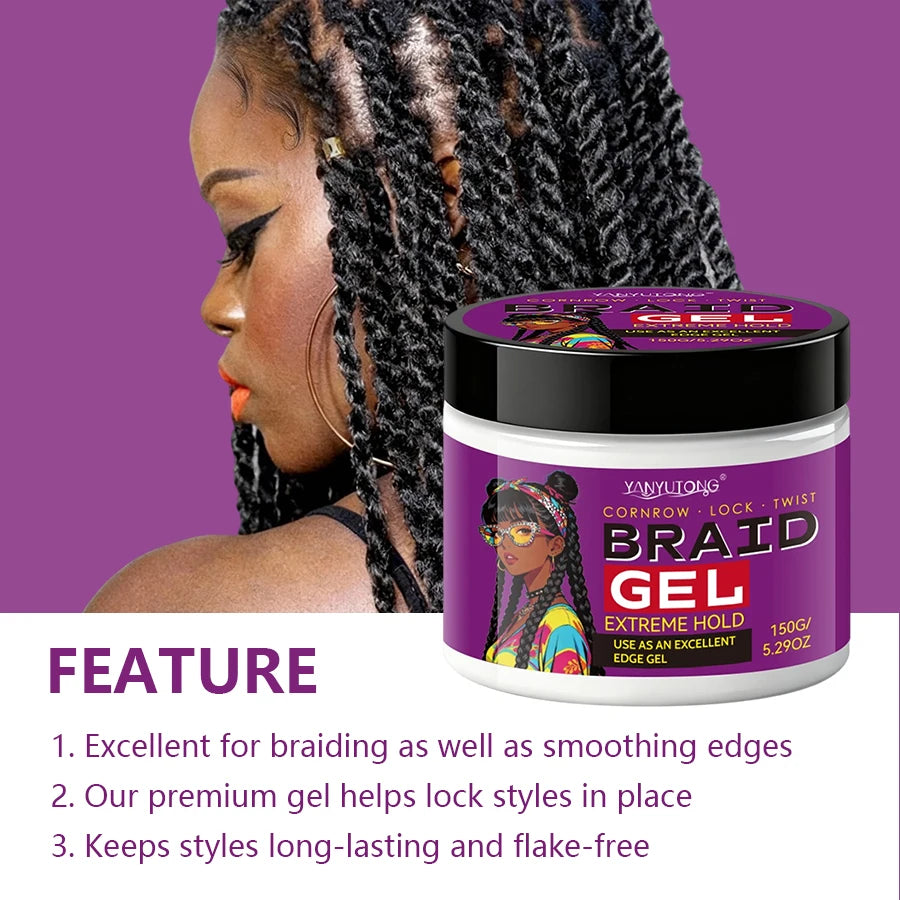 Gel Fixador para Tranças e Bordos — Fórmula Carbon Anti-Frizz
